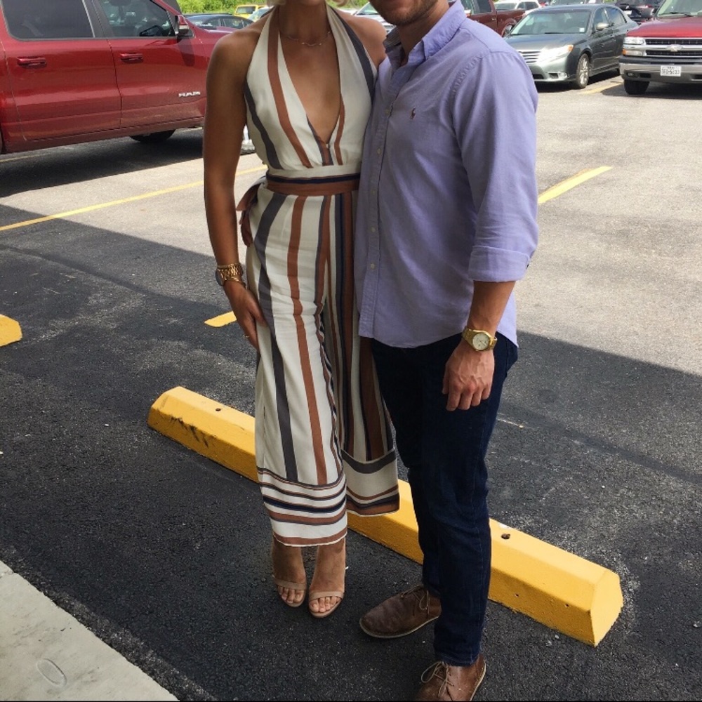 Dress Forum Stripe Halter Pant Jumpsuit - Picture 6 of 6